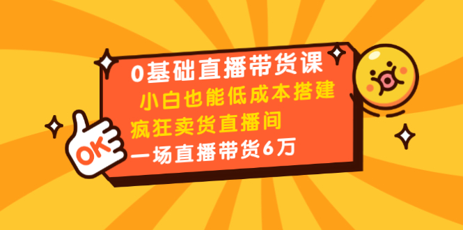 0基础直播带货课：小白也能低成本搭建疯狂卖货直播间：1场直播带货6万-88项目资源库