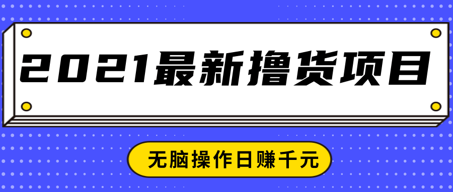 2021最新撸货项目，一部手机即可实现无脑操作轻松日赚千元-88项目资源库