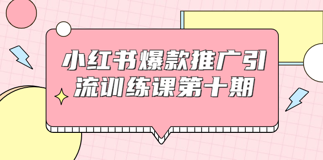 小红书爆款推广引流训练课第十期，手把手带你玩转小红书，轻松月入过万-88项目资源库