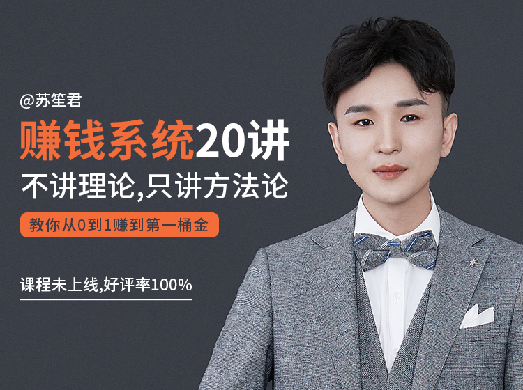 苏笙君的赚钱系统20课 教你从0到1赚到你的第一桶金（不讲理论，只讲方法论）-88项目资源库