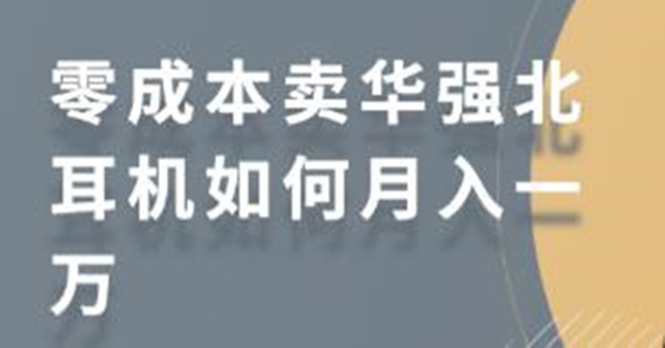 零成本卖华强北耳机如何月入10000+，教你在小红书上卖华强北耳机-88项目资源库