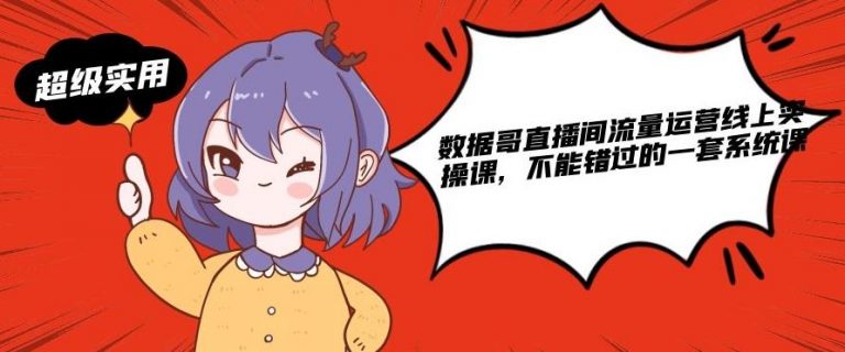 数据哥直播间流量运营线上实操课，不能错过的一套系统课-88项目资源库