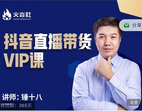 锤十八-抖音直播带货VIP课，专注直播带货有效盈利模式-88项目资源库
