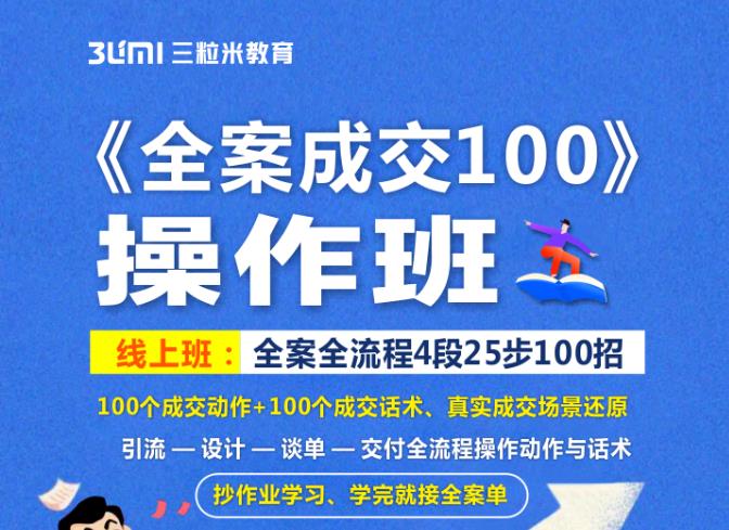 《全案成交100》全案全流程4段25步100招，操作班-88项目资源库