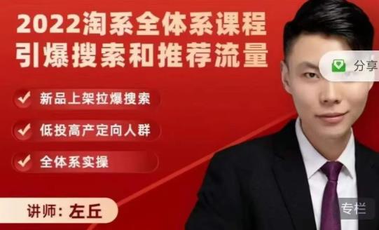 2022淘系全体系课程引爆搜索和推荐流量，新品上架拉爆搜索-88项目资源库