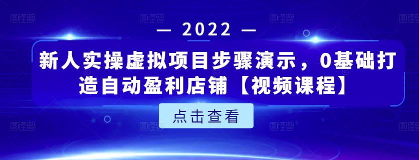 新人实操虚拟项目步骤演示，0基础打造自动盈利店铺【视频课程】-88项目资源库