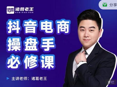 诸葛老王-抖音电商操盘手必修课：顶层设计，​起号破局，爆款运营，数据分析-88项目资源库