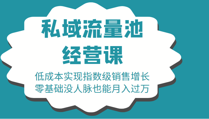 16堂私域流量池经营课：低成本实现指数级销售增长，零基础没人脉也能月入过万-88项目资源库