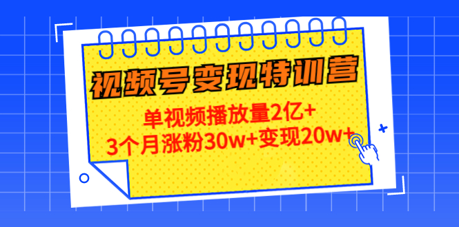 21天视频号变现特训营：单视频播放量2亿+3个月涨粉30w+变现20w+（第14期）-88项目资源库
