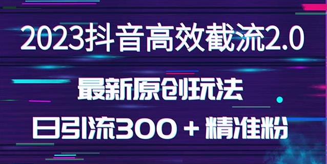 日引300＋创业粉，独家抖音高效截流2.0玩法（价值1280）-88项目资源库