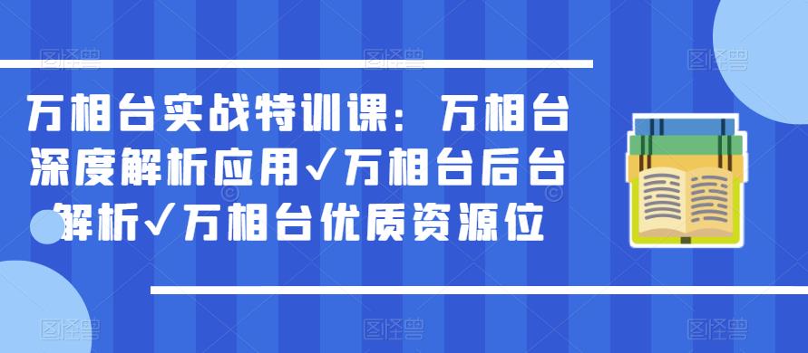 万相台实战特训课：万相台深度解析应用✔万相台后台解析✔万相台优质资源位-88项目资源库