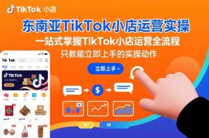东南亚TikTok小店运营实操，一站式掌握TikTok小店运营全流程，只教能立即上手的实操动作-88项目资源库