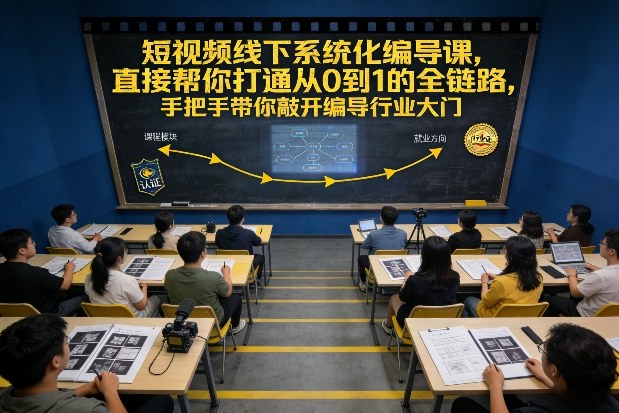 短视频线下系统化编导课，直接帮你打通从0到1的全链路，手把手带你敲开编导行业大门-88项目资源库