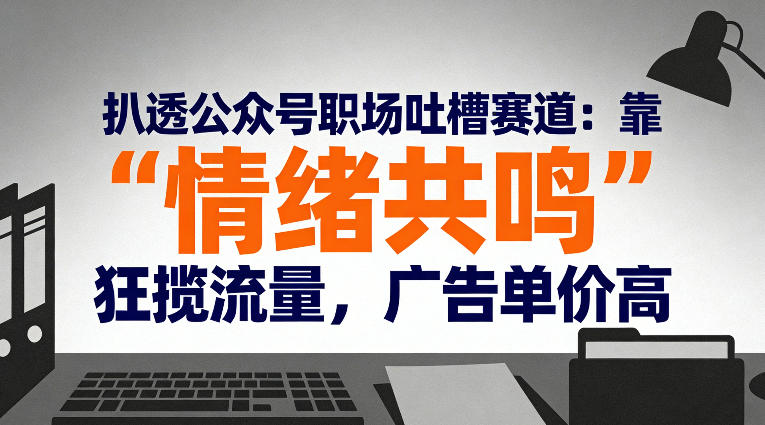 扒透公众号职场吐槽赛道：靠“情绪共鸣”狂揽流量，广告单价高-88项目资源库