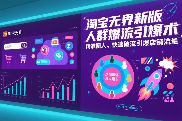 淘宝无界新版人群爆流引爆术，精准圈人，快速破流引爆店铺流量-88项目资源库