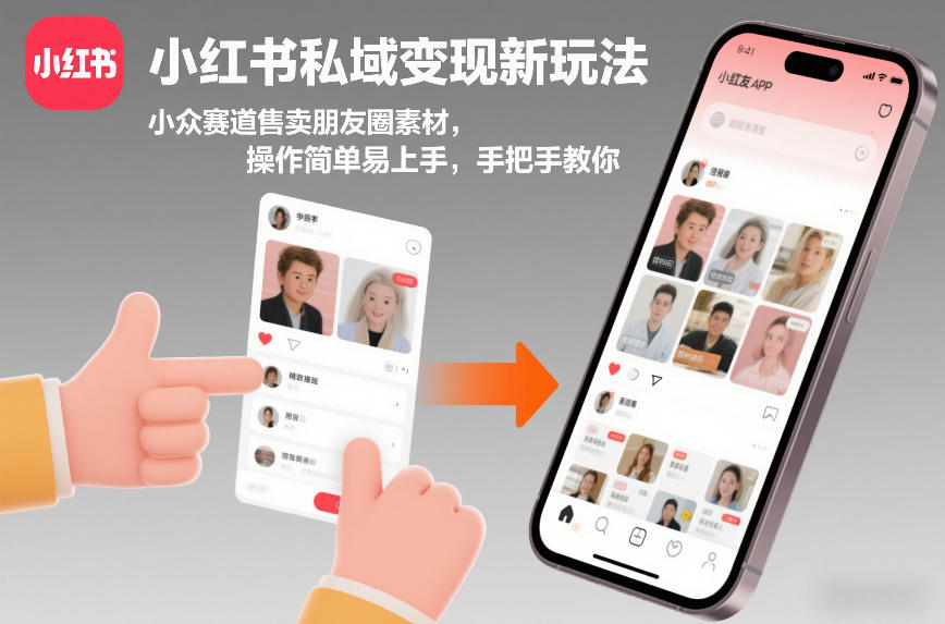 小红书私域变现新玩法，小众赛道售卖朋友圈素材，操作简单易上手，手把手教你-88项目资源库