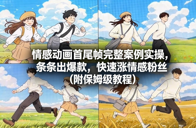情感动画首尾帧完整案例实操，条条出爆款，快速涨情感粉丝（附保姆级教程）-88项目资源库