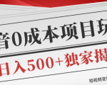 短视频变现套路剖析，抖音0成本赚钱项目玩法，日入500+独家揭秘（共2节视频）-88项目资源库