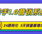 猎手1.0营销系统，从0到1，营销实战课，24路转化秘诀3天销量暴增20倍-88项目资源库