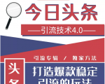 今日头条引流技术4.0，微头条实战细节，微头条引流核心技巧分析，快速发布引流玩法-88项目资源库