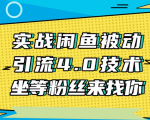 实战闲鱼被动引流4.0技术，坐等粉丝来找你，实操演示日加200+精准粉-88项目资源库