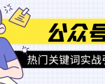 《公众号热门关键词实战引流特训营》5天涨5千精准粉，单独广点通每天赚百元-88项目资源库