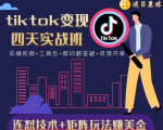 tiktok变现四天实战班，连怼技术+矩阵玩法赚美金！价值998元-88项目资源库