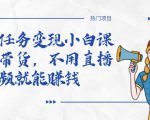 全民任务变现小白课，不用带货，不用直播，拍视频就能赚钱-88项目资源库