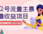 公众号流量主暴利撸收益项目，空闲时间操作单人月入过万-88项目资源库