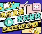 大鹏·电商直播带货课，系统学习直播带货各环节技巧和套路-88项目资源库