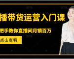 直播带货运营入门课，手把手教你直播间月销百万-88项目资源库