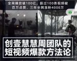 创壹慧慧周短视频爆款方法论，让你快速入门、少走弯路、节省试错成本-88项目资源库
