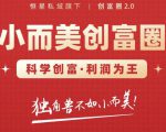 肖厂长创富圈2.0之【小而美创富圈】,108招科学创富底层逻辑，让你少采坑涨利润-88项目资源库