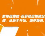 凯哥自媒体·百家号自媒体全套实战赚钱教程，从新手开始，循序渐进，系统的讲解-88项目资源库