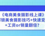 陈飞燕《电商美食摄影线上课》解锁美食摄影技巧+快速变现+工资or销量翻倍-88项目资源库