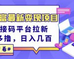 东方财富最新变现项目，利用接码平台拉新，多号多撸，日入几百无压力-88项目资源库