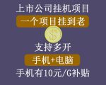 正规挂机项目，支持手机电脑一起挂，支持虚拟机多开，可以挂到老-88项目资源库
