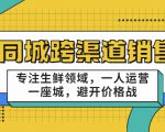 同城跨渠道销售，专注生鲜领域，一人运营一座城，避开价格战-88项目资源库