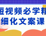 短视频必学精细化文案课，提升你的内容创作能力、升级迭代能力和变现力（价值333元）-88项目资源库