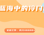 超级蓝海中的冷门项目，文档工作，好玩又赚钱，月入10000+-88项目资源库