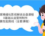 独家精细化影视解说全盘课程，0基础从运营到制作，赢在起跑线（全套课程）-88项目资源库
