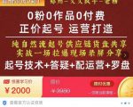 0粉0作品0付费正价起号9月-10月新课，纯自然流起号（起号技术+答疑+配运营+罗盘）-88项目资源库