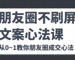 朋友圈不刷屏文案心法课 人人都要懂的商业逻辑 从0~1教你朋友圈成交心法-88项目资源库