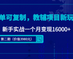 简单可复制，教辅项目新玩法，新手实战一个月变现16000+（第二期）-88项目资源库