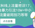 2023秋秋线上流量密训17.0：包含暴力引流10W+中小卖家流量破局技巧等等-88项目资源库