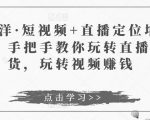 于洋·短视频+直播定位培训，手把手教你玩转直播卖货，玩转视频赚钱-88项目资源库