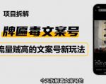 2023抖音快手毒文案新玩法,牌匾文案号,起号快易变现-88项目资源库