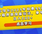 D1G馆长2023年收费990的抖音小程序变现新玩法，单号轻松日入200+-88项目资源库