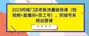 2023同城门店老板流量破局课（短视频+直播间+员工号），同城号系统运营课-88项目资源库