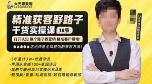 杨光·精准获客野路子，黑科技快速获取精准客户，这也许是全网最低的获客方法了-88项目资源库